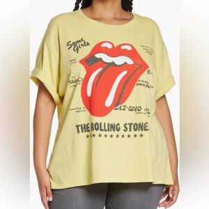 Rolling Stones yellow oversized shirt